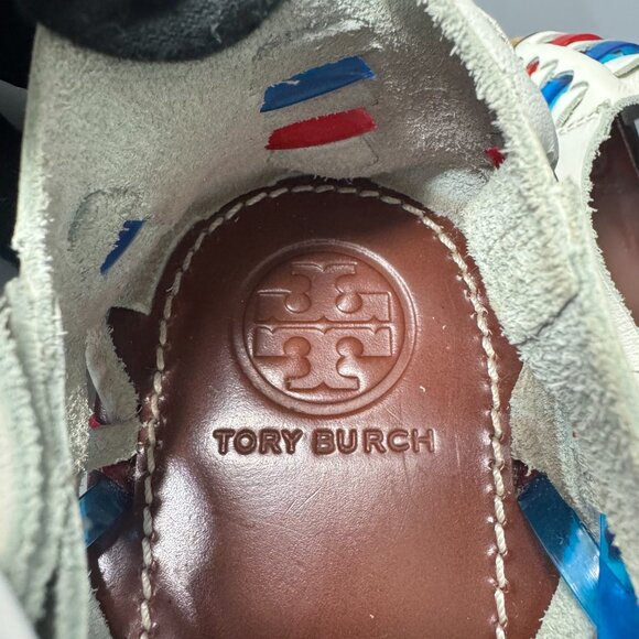 Tory Burch Huarache Multicolor Espadrille (Red, White, and Blue) - Picture 12 of 13